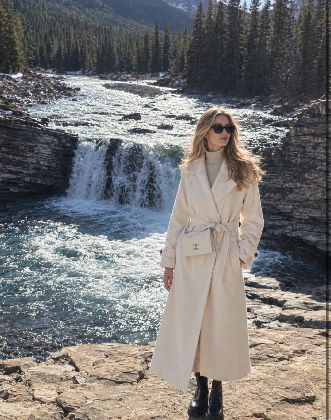 Cream Long Belted Coat - photo 4