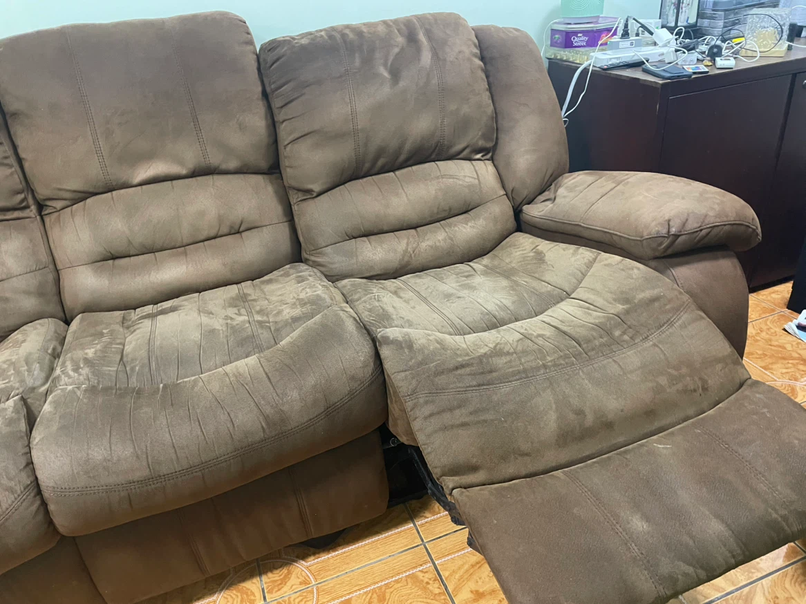 Brown 3-Seater Reclining Sofa - photo 4