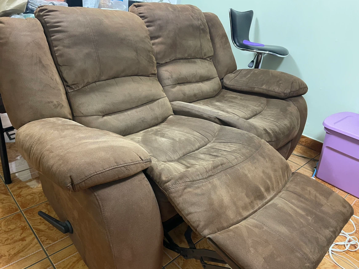 Brown 3-Seater Reclining Sofa - photo 5