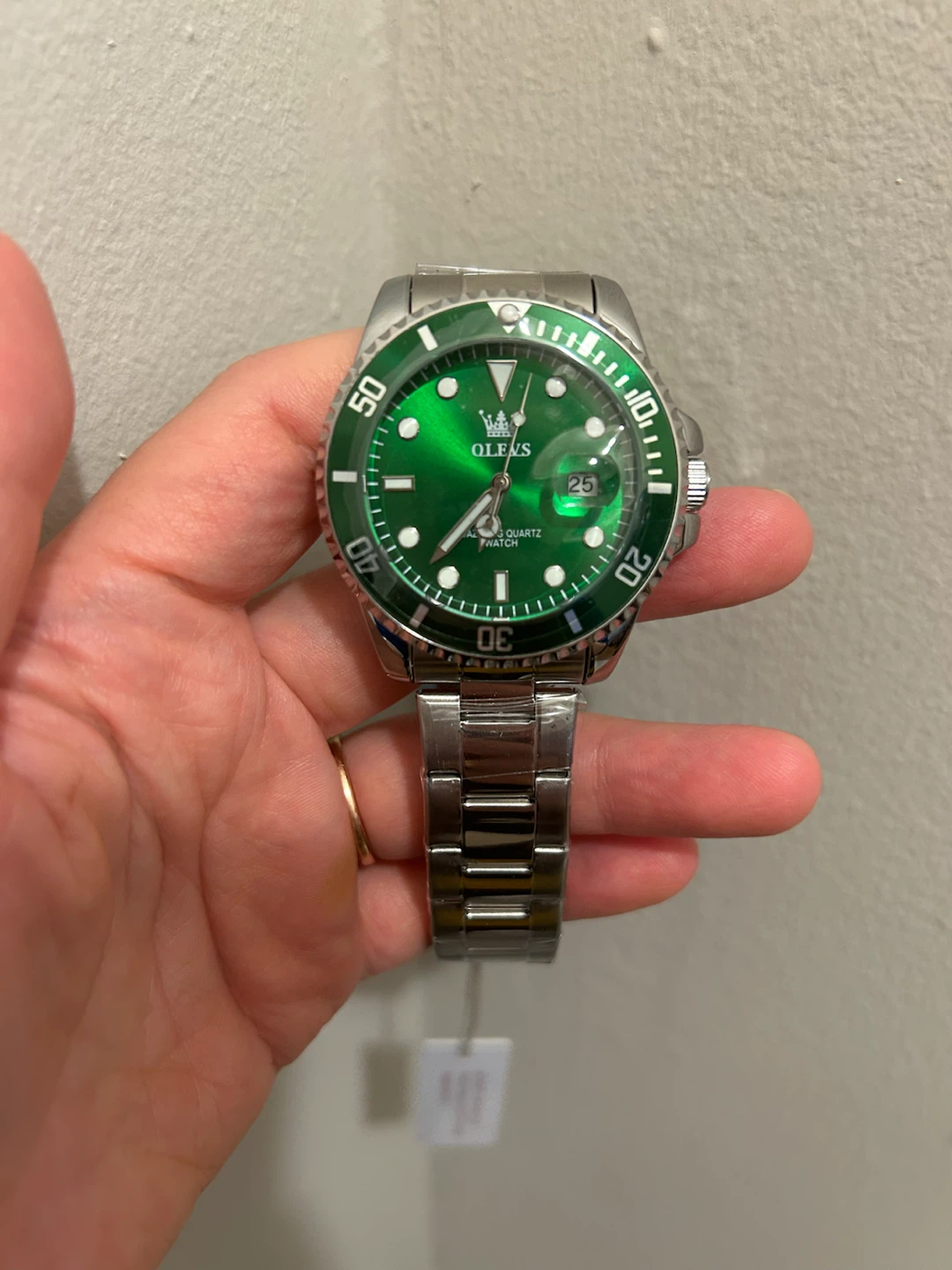 OLEVS Men's Quartz Watch Green Dial