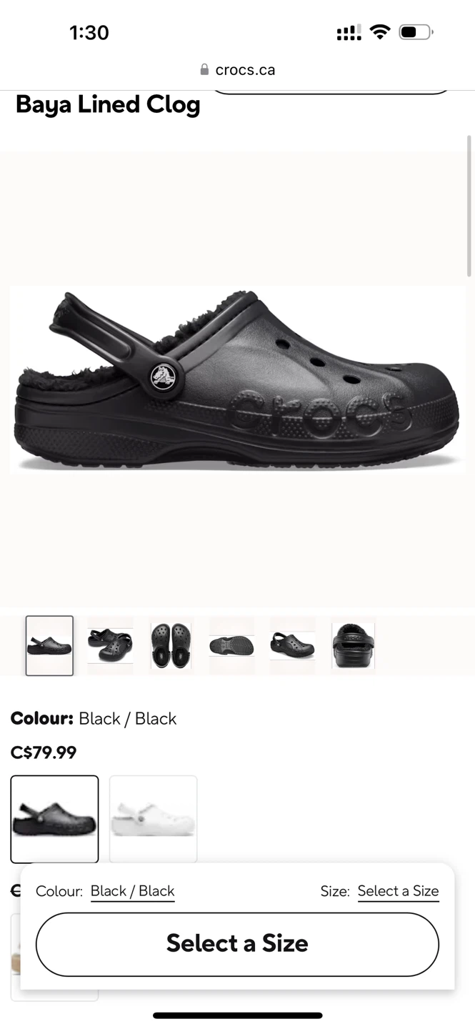 Crocs Baya Lined Clogs