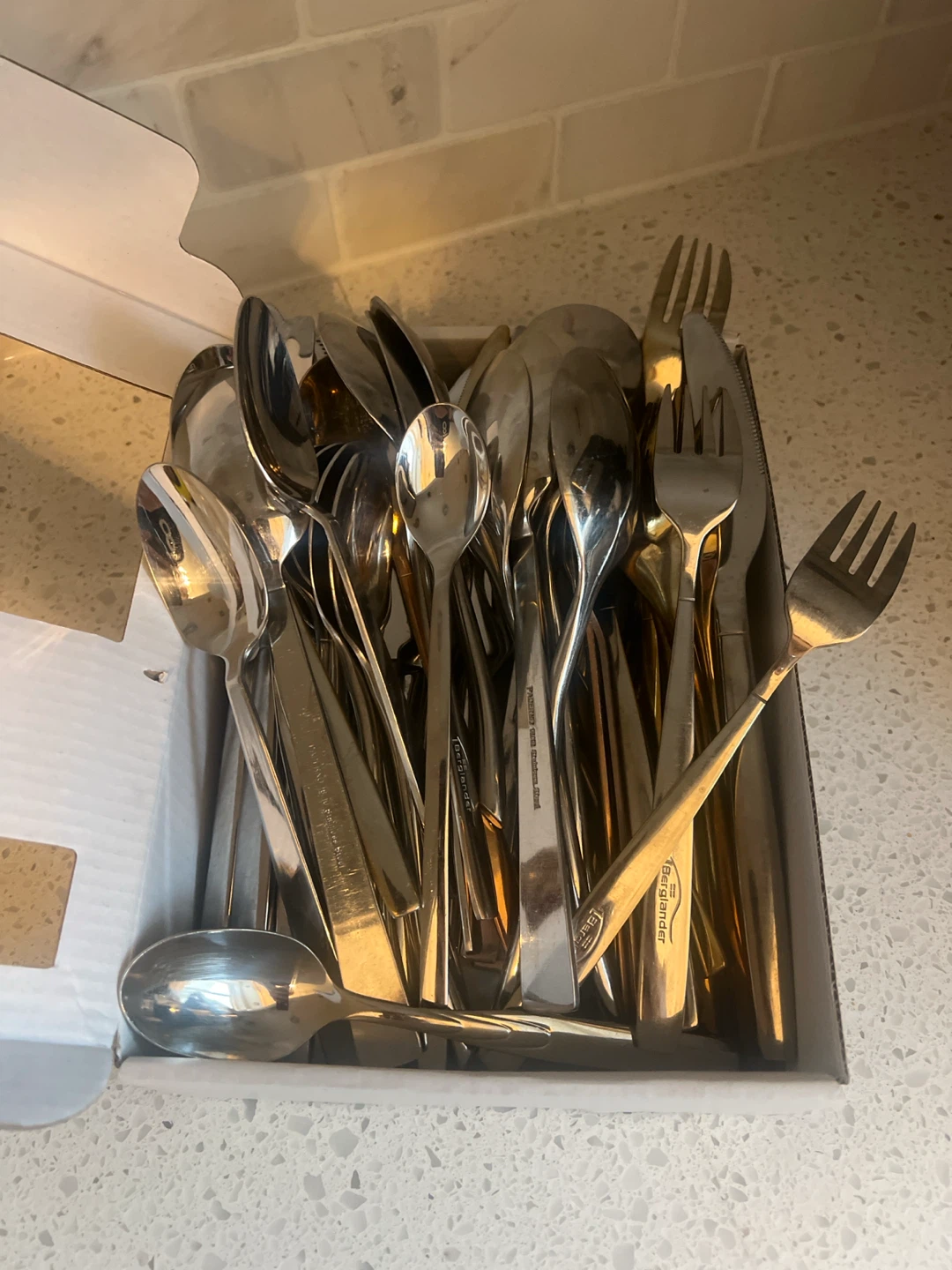 Box of random Stainless Steel Cutlery