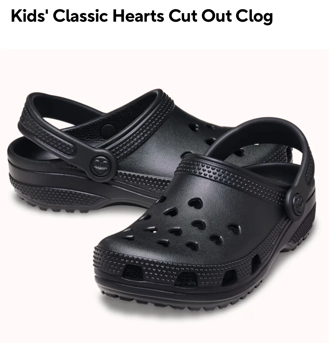 Kids' Crocs Classic Hearts Cut Out Clogs - Black