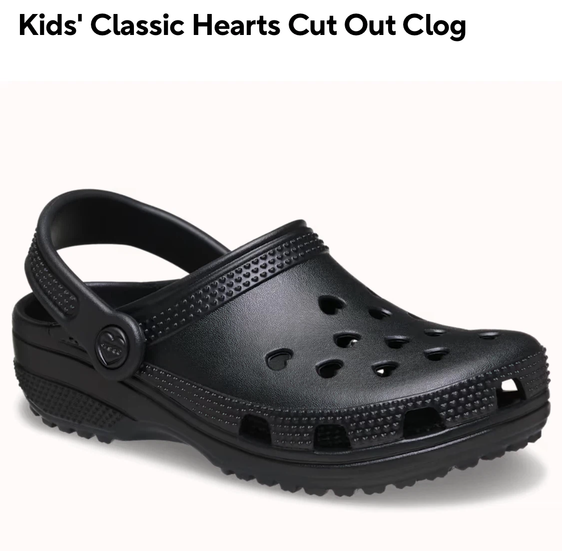 Kids' Crocs Classic Hearts Cut Out Clogs - Black - photo 2