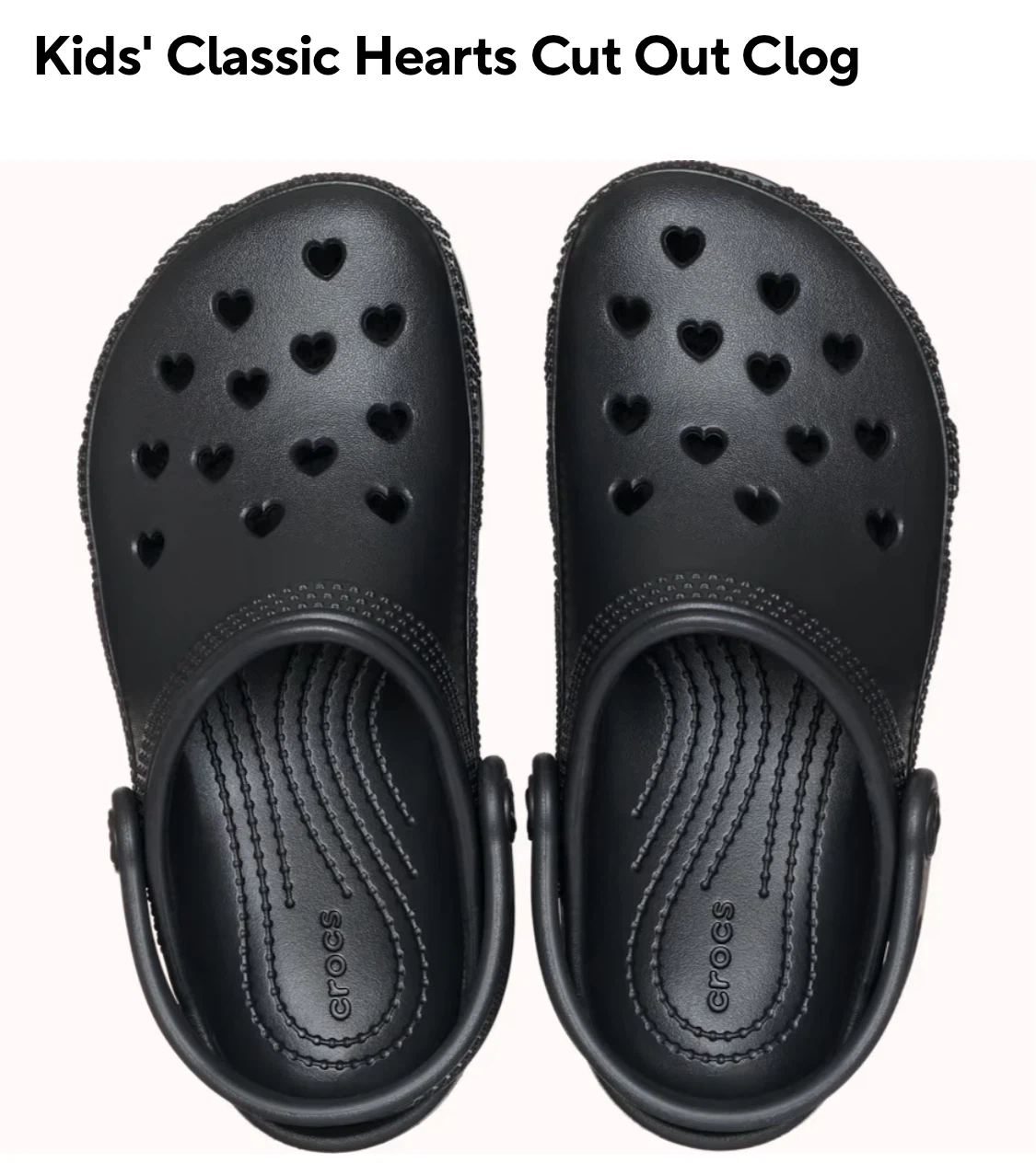 Kids' Crocs Classic Hearts Cut Out Clogs - Black - photo 3