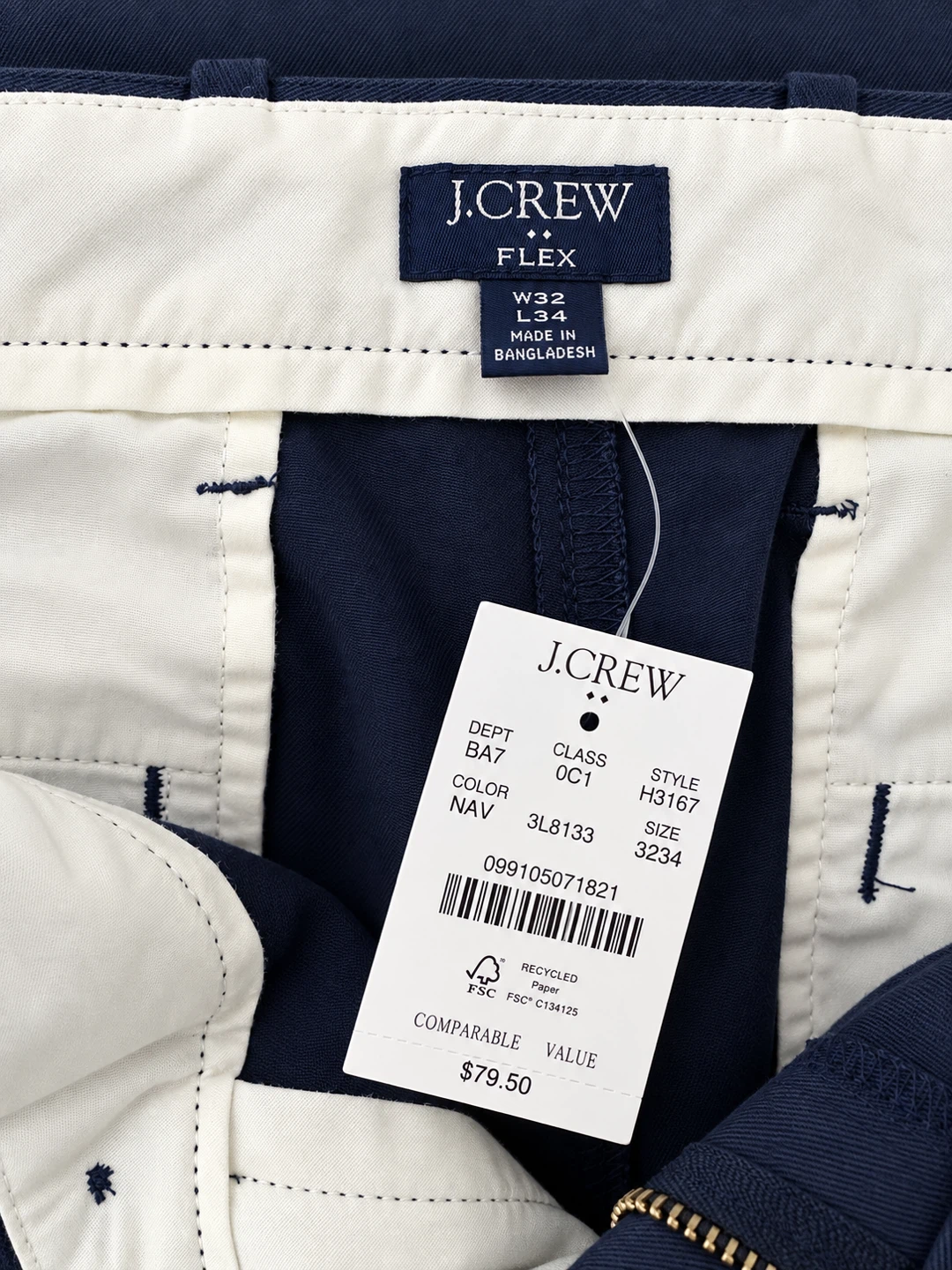 J.Crew Flex Slim Fit Pants Navy 32x34 - photo 2