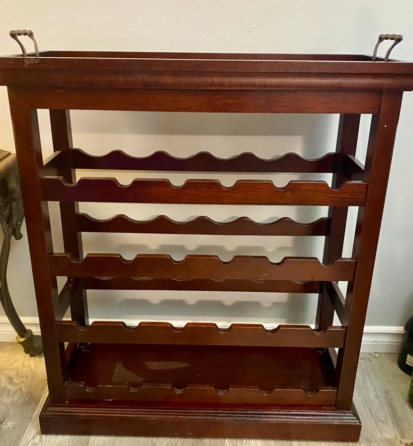 Bombay Dark Wood Wine Rack with Removable Serving Tray