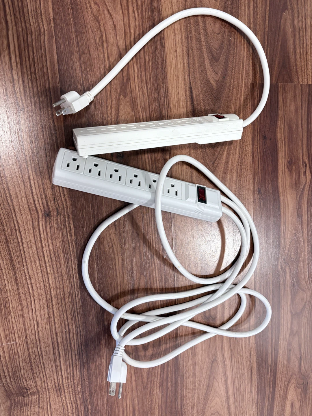 Two White Power Bars Sockets/Outlet