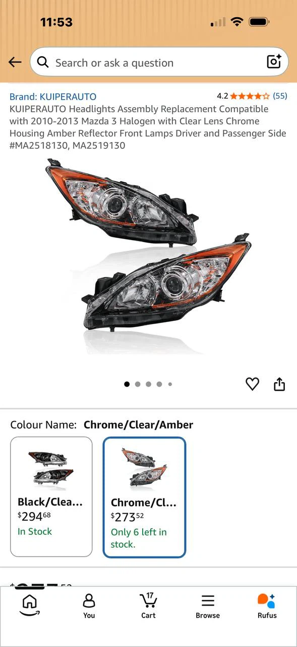 H986) KUIPERAUTO Headlight Assembly Set for 2010–2013 M