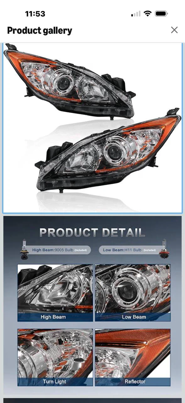 H986) KUIPERAUTO Headlight Assembly Set for 2010–2013 M - photo 5
