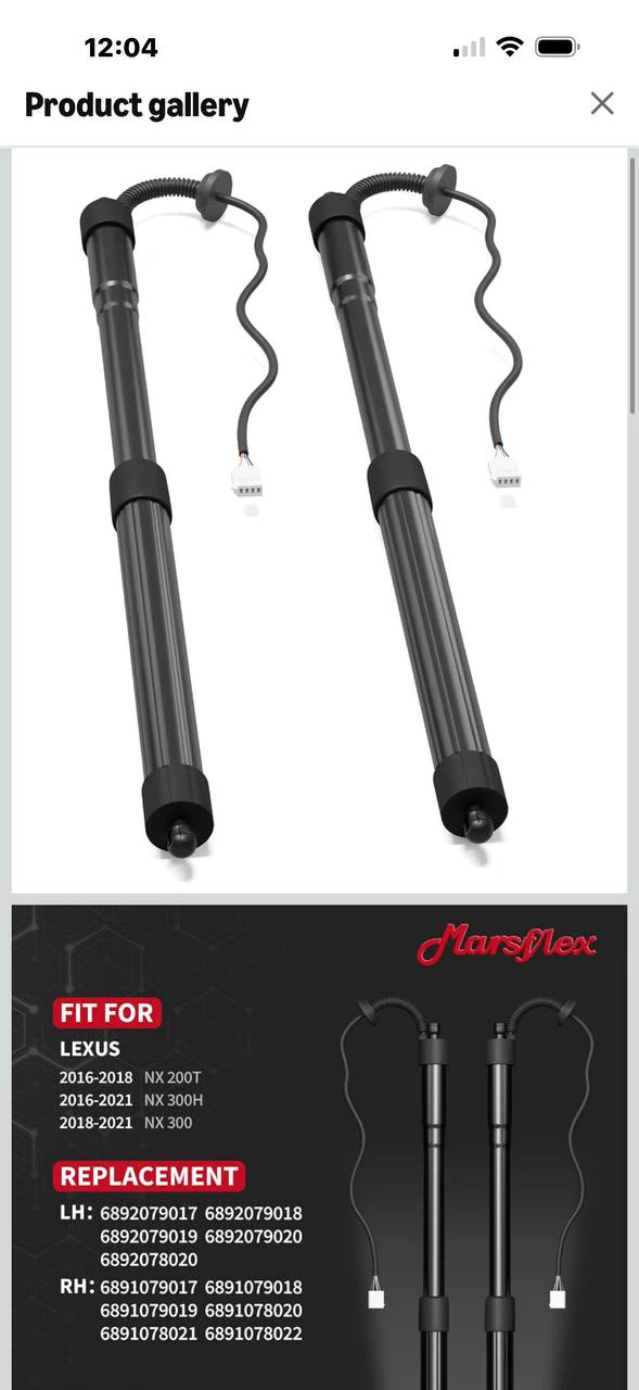 H987) Marsflex Power Liftgate Struts for Lexus NX – Pair – - photo 2