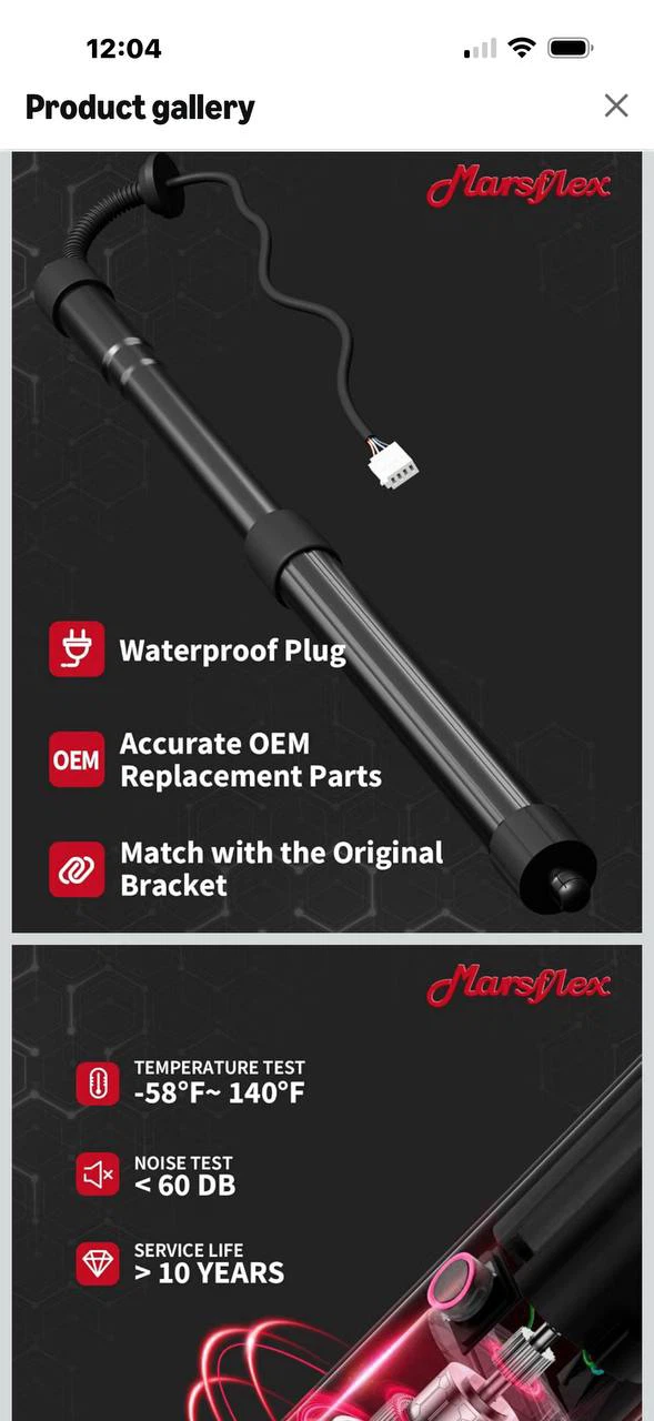 H987) Marsflex Power Liftgate Struts for Lexus NX – Pair – - photo 4