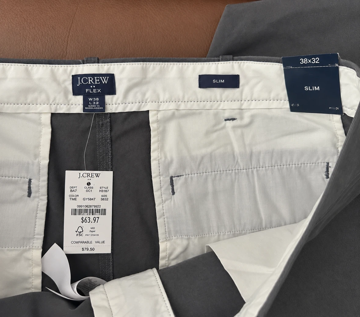 BNWT - J.Crew Flex Slim Fit Pants 38x32 - photo 2