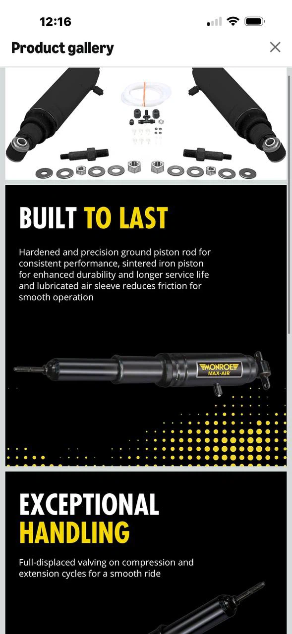 H988) Monroe Max-Air MA743 Air Adjustable Rear Shock Absor - photo 2