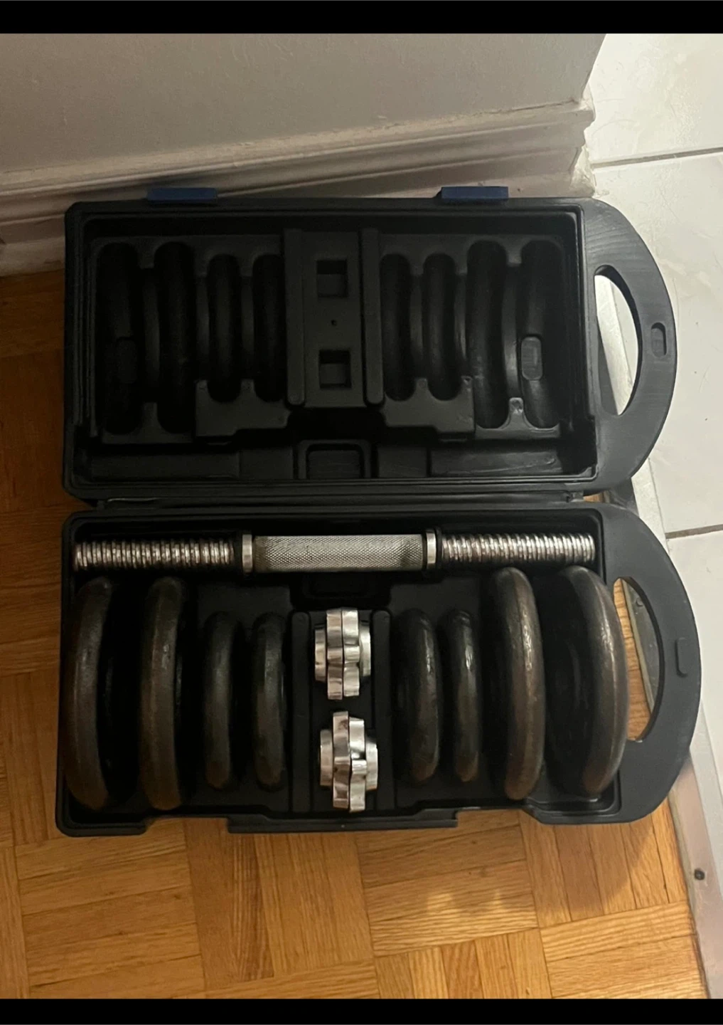 Cast Iron Dumbbell Set in Case