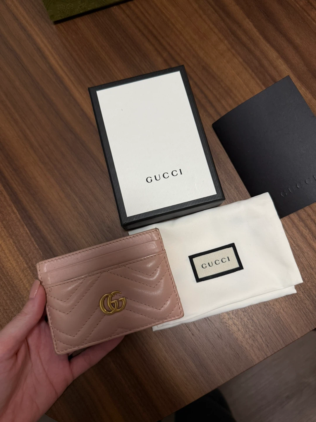 Gucci Marmont Card Case in Light Pink