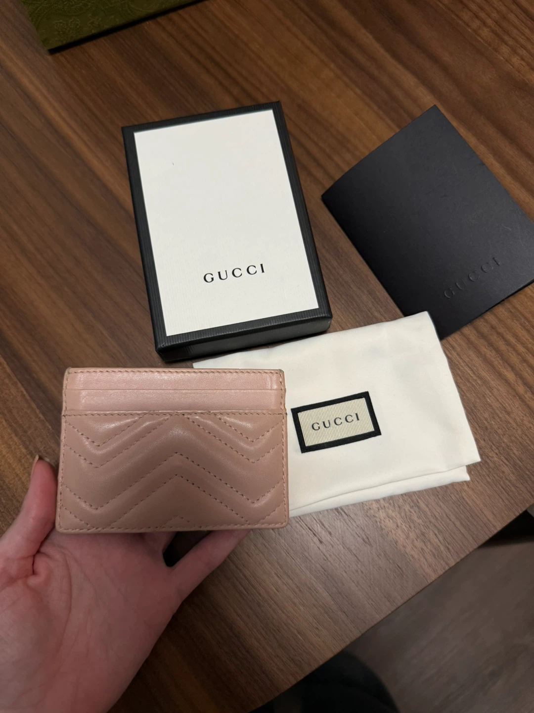 Gucci Marmont Card Case in Light Pink - photo 2