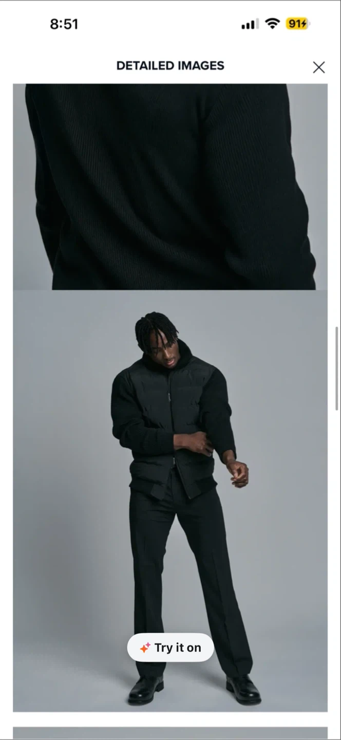 Korean Black Knit Puffer Jacket - photo 4