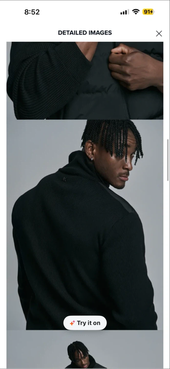 Korean Black Knit Puffer Jacket - photo 5