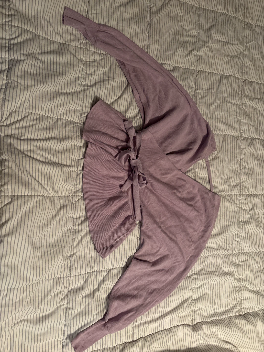 Lavender Ribbed Wrap Cardigan