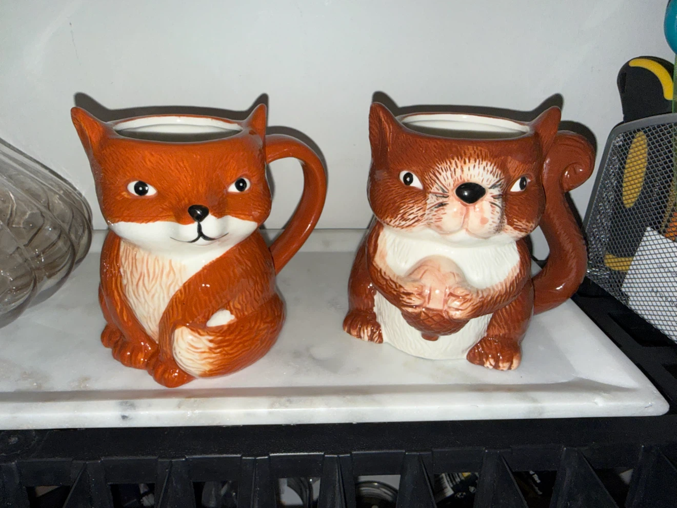 Set of Two Animal Shaped Mugs