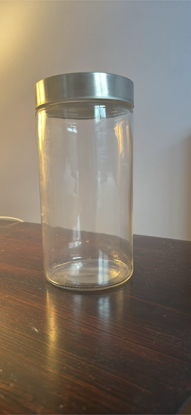 Clear Glass Storage Jar with Metal Lid
