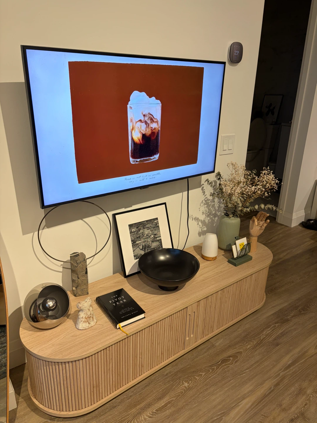 Light Oak Reeded Media Console for TVs up to 65” - photo 3