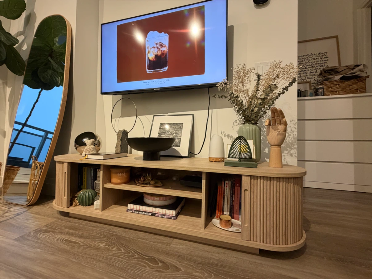 Light Oak Reeded Media Console for TVs up to 65” - photo 4