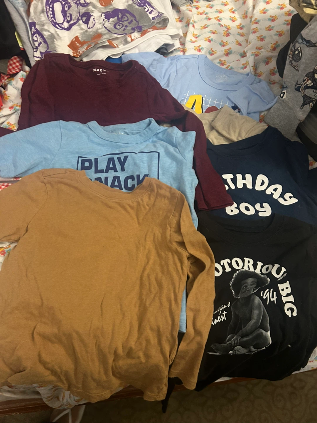 Assorted Boys Long Sleeve T-Shirt Bundle 7 shirts