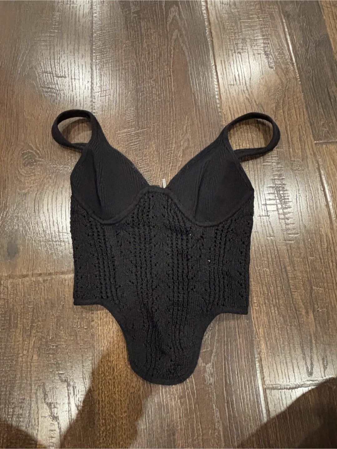 Garage black knit corset top