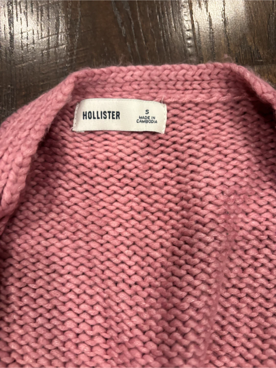 Hollister pink cardigan with lace detail