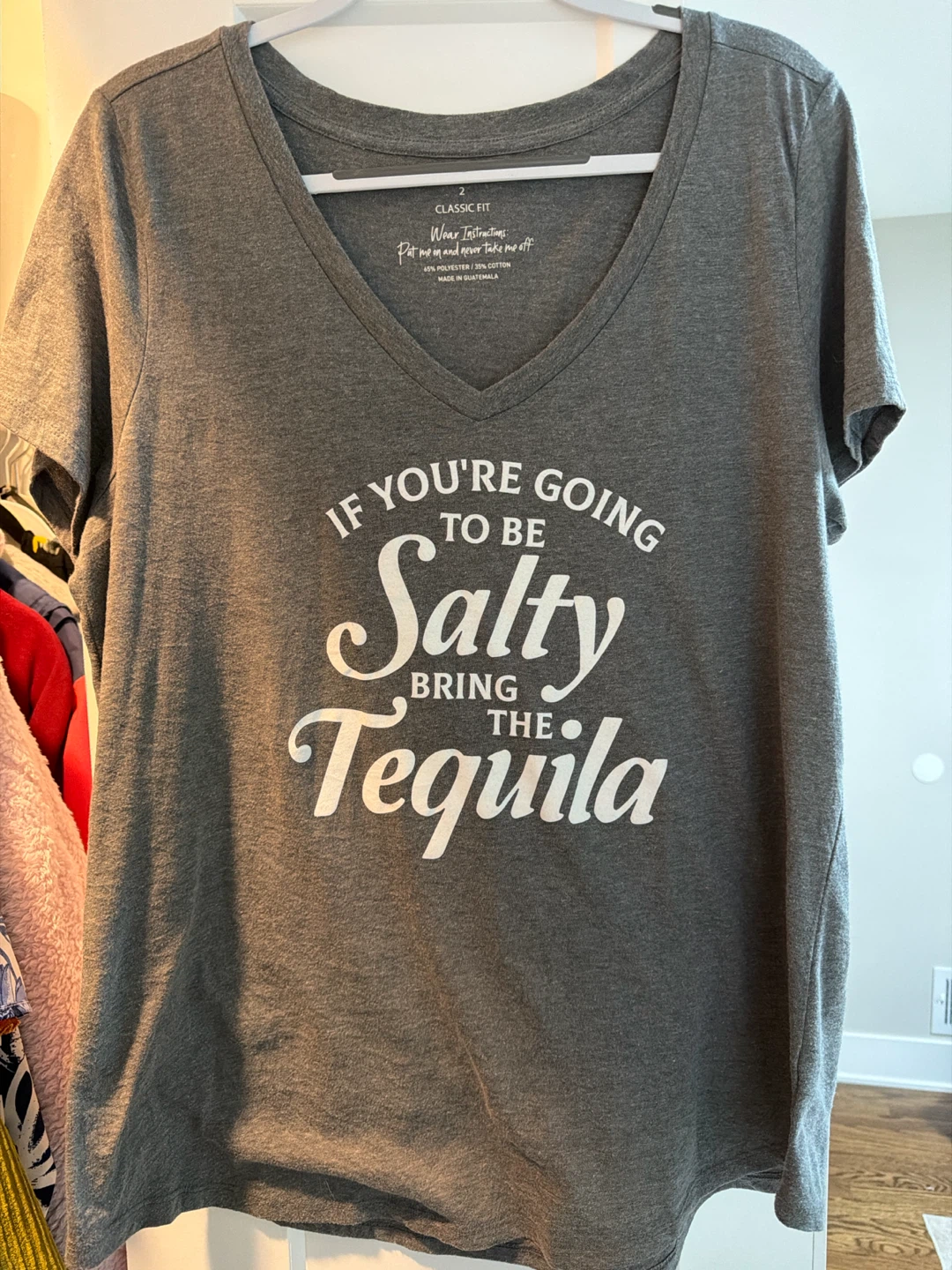 Salty Tequila Graphic V-Neck T-Shirt