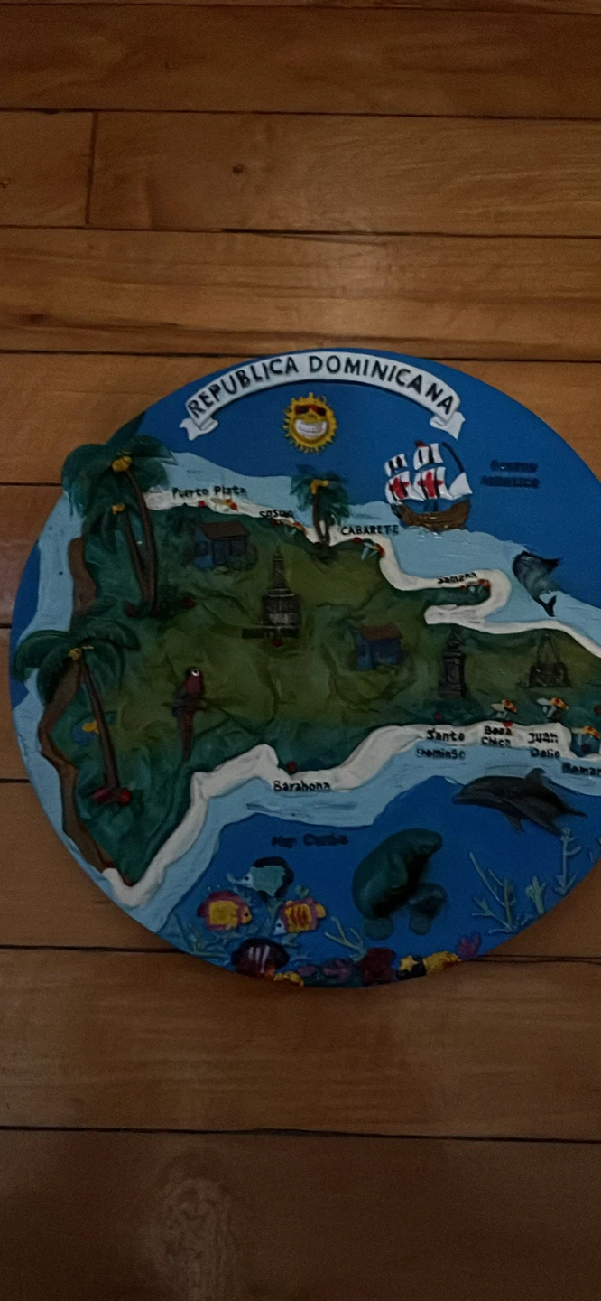 Republica Dominicana 3D Souvenir Map Plate new