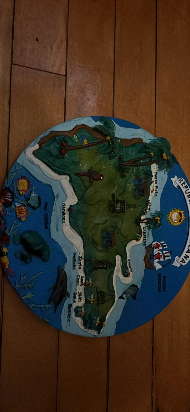 Republica Dominicana 3D Souvenir Map Plate new - photo 2