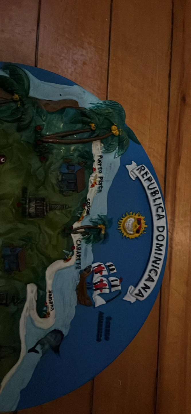 Republica Dominicana 3D Souvenir Map Plate new - photo 3