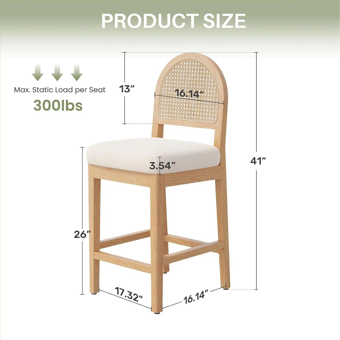 Farmhouse Rattan Counter Height Bar Stools Set of 2)Brand NEW - photo 2