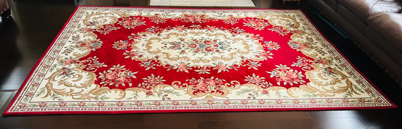 Red Floral Area Rug