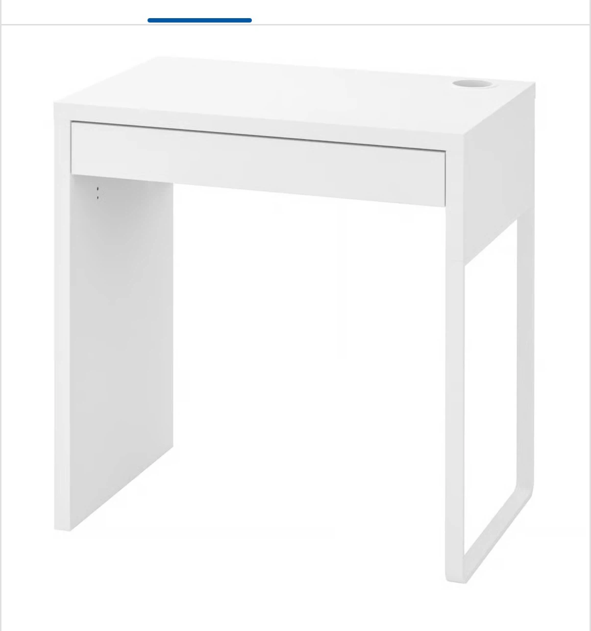 IKEA MICKE Desk, White with green desk chair - photo 2