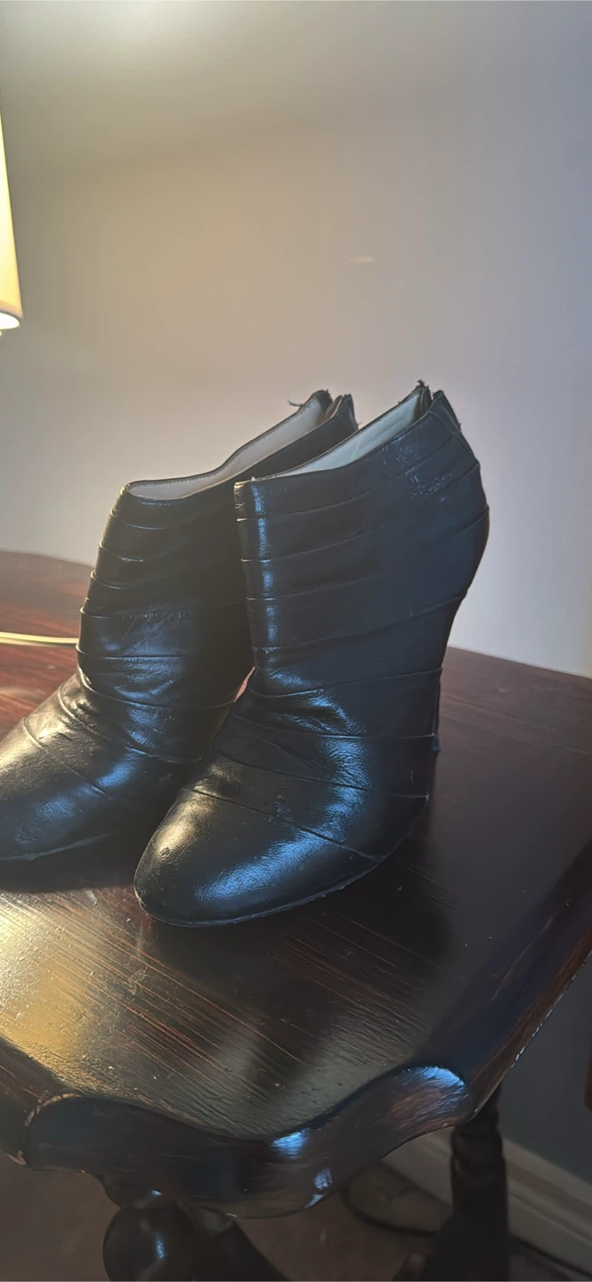 Christian Louboutin black leather ankle boots