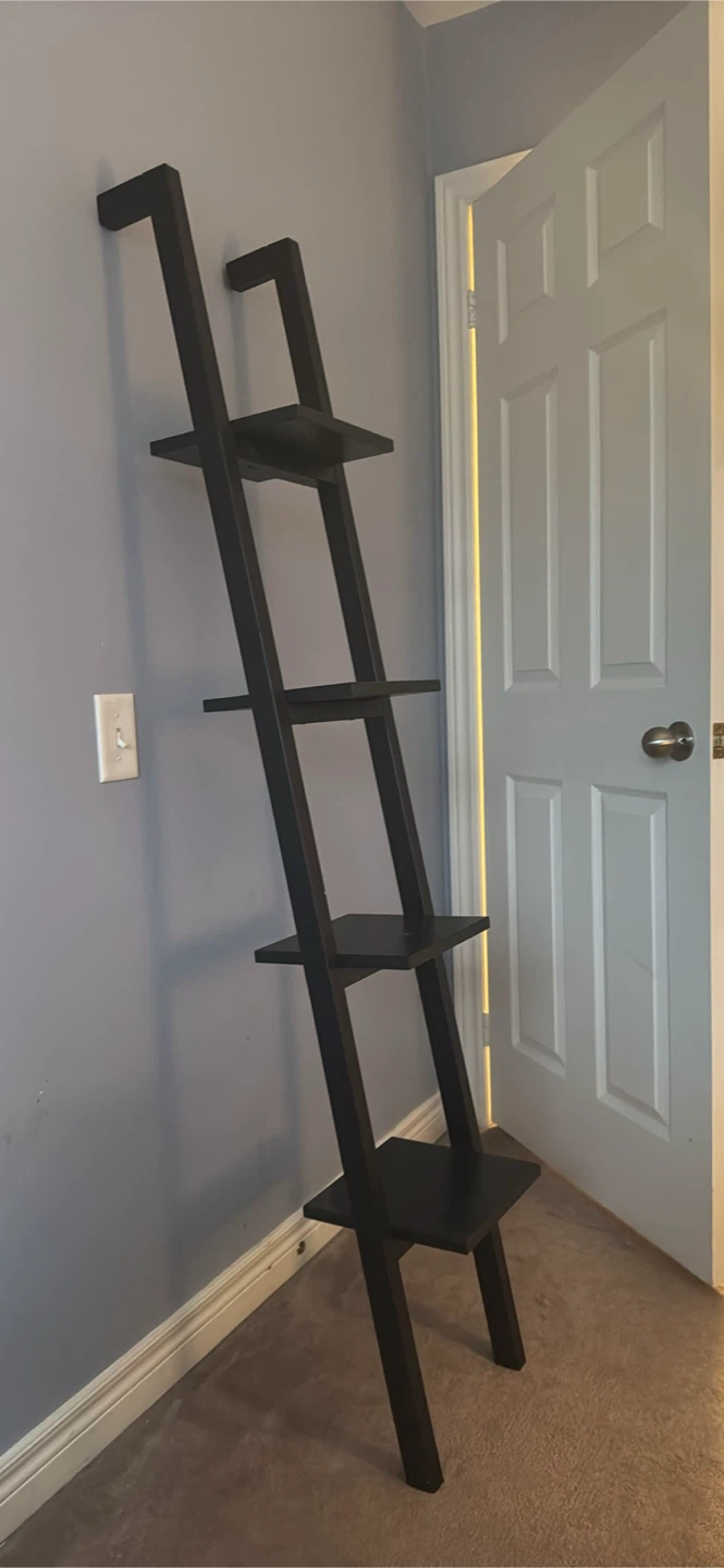 Black 4-Tier Leaning Ladder Shelf