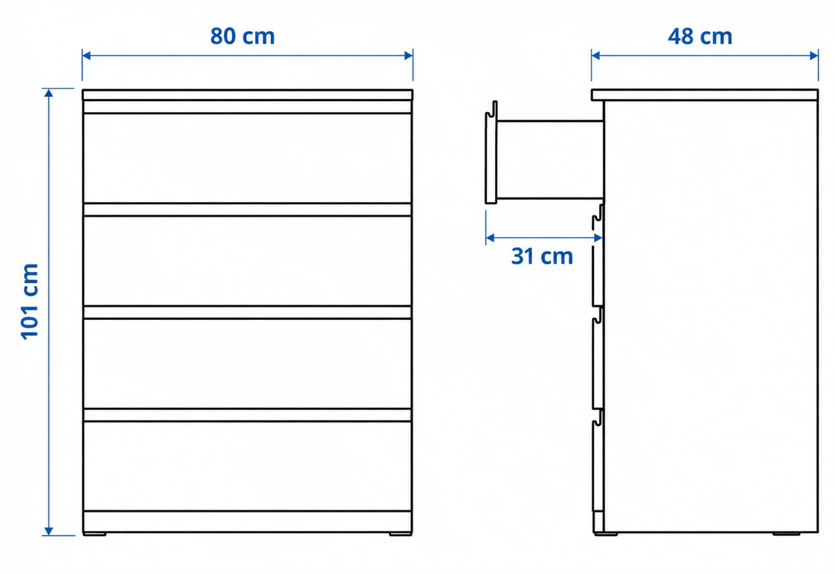 IKEA STORKLINTA 4-Drawer White - photo 3