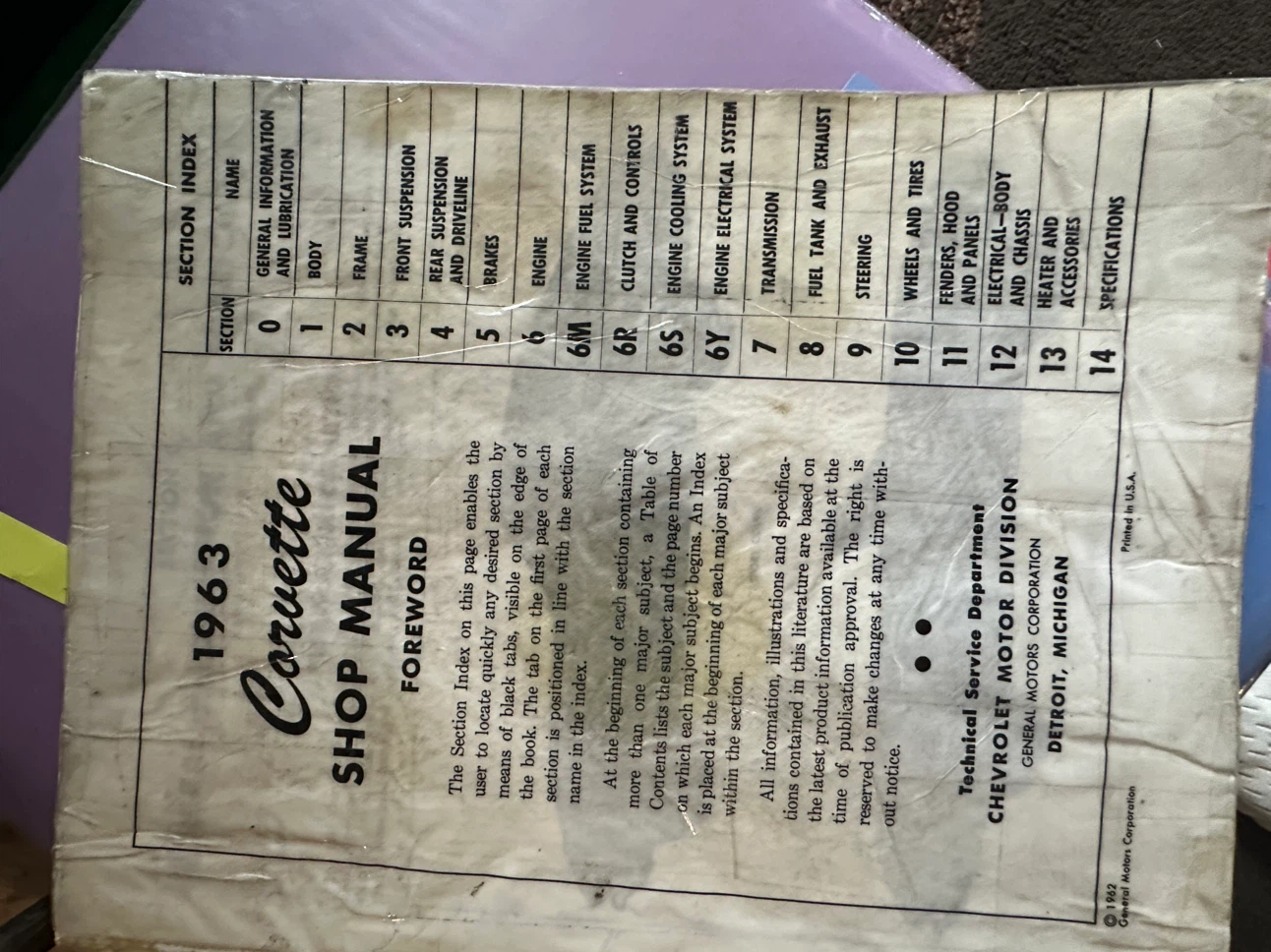 1963 Chevrolet Corvette Shop Manual