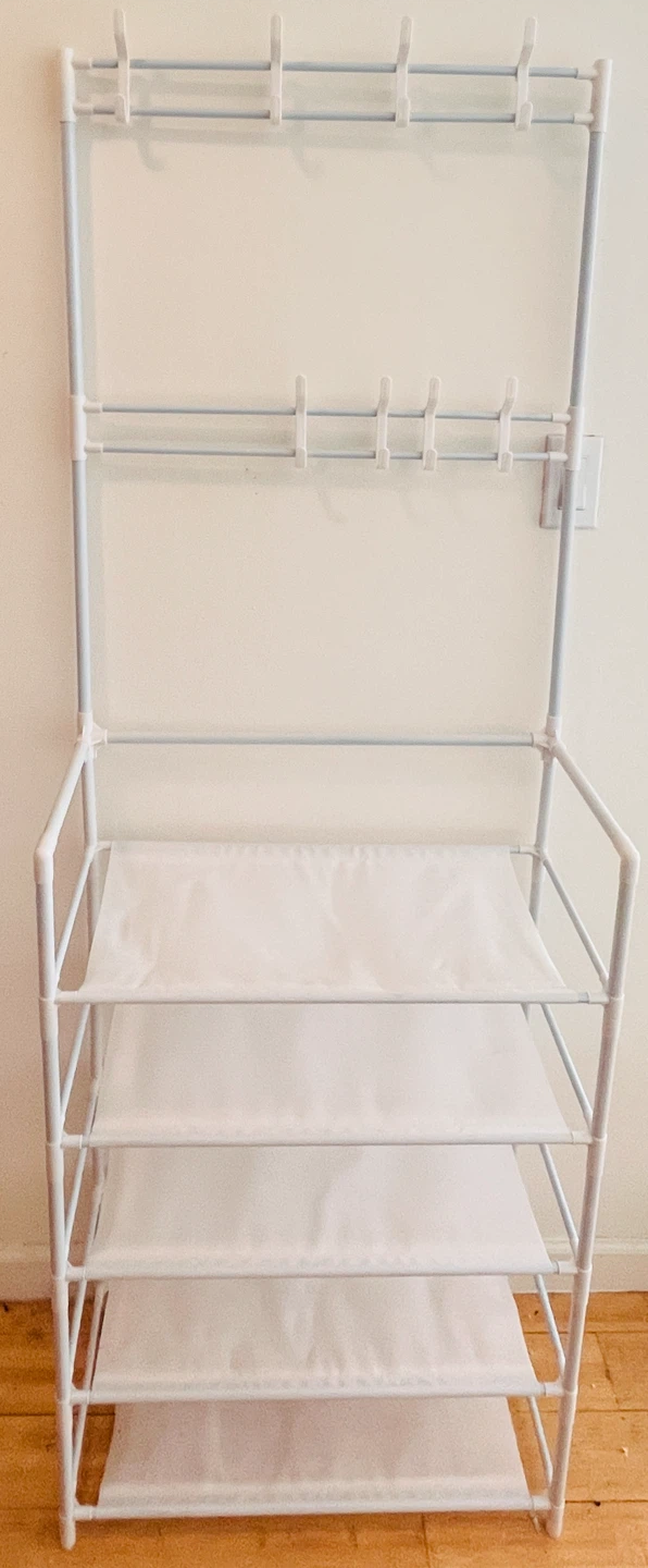 5-Tier White Metal Shoe Rack and Hanger - photo 2