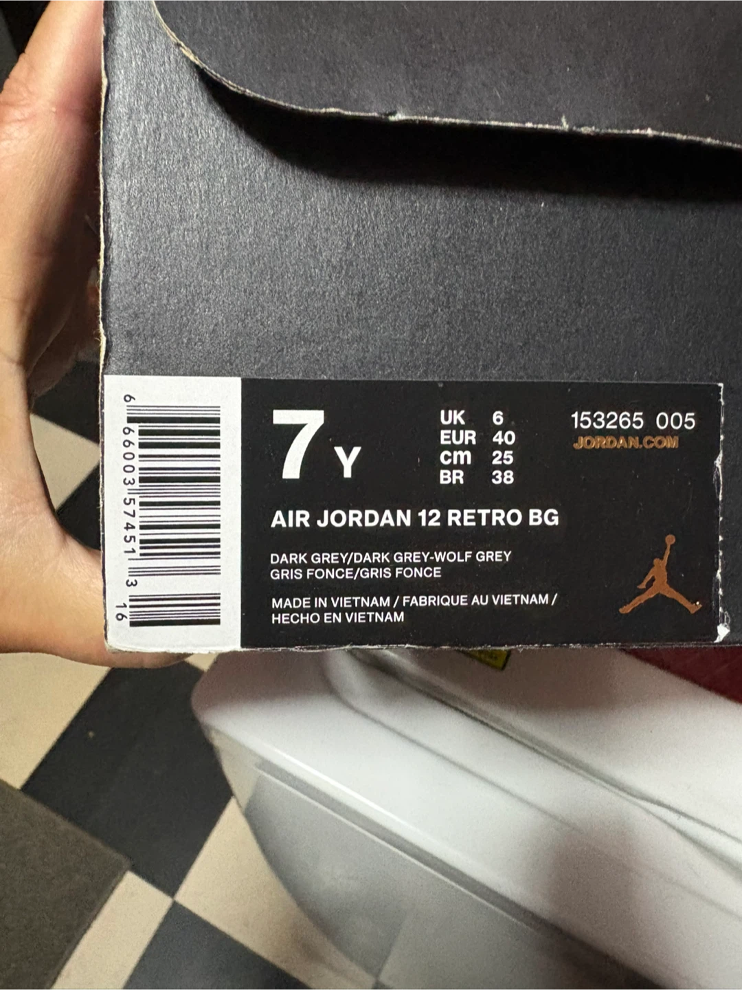 Air Jordan 12 Retro BG Dark Grey Size 7Y - photo 3