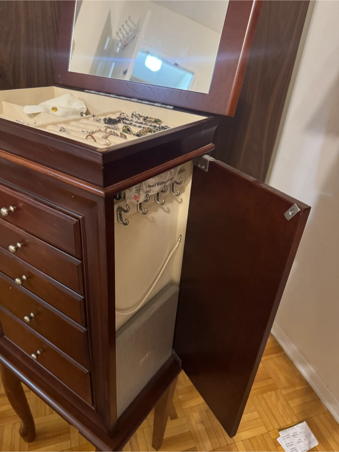 Freestanding wooden jewellery armoire - photo 2