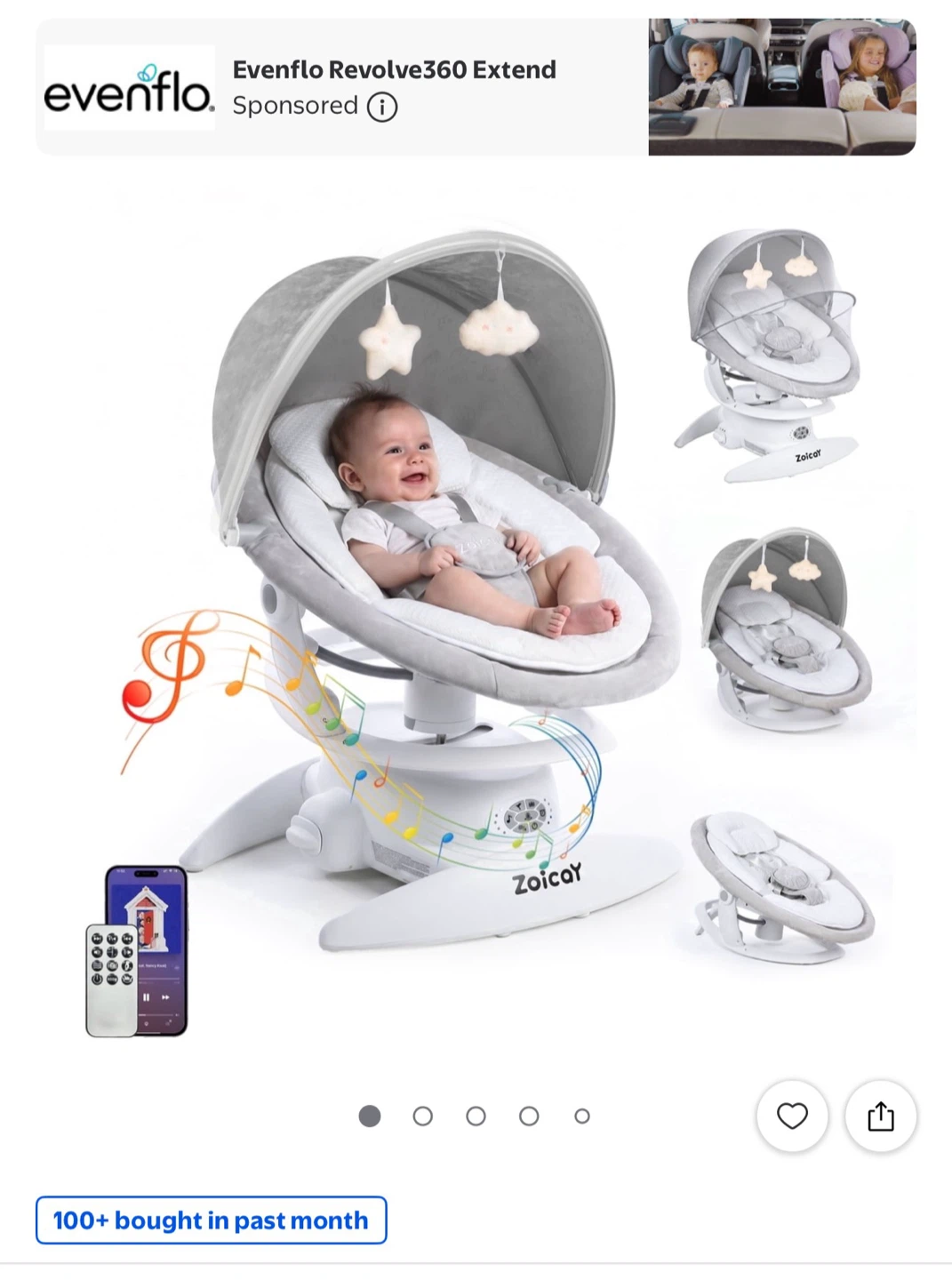 Zoicay 3-in-1 Baby Swing and Rocker - photo 3