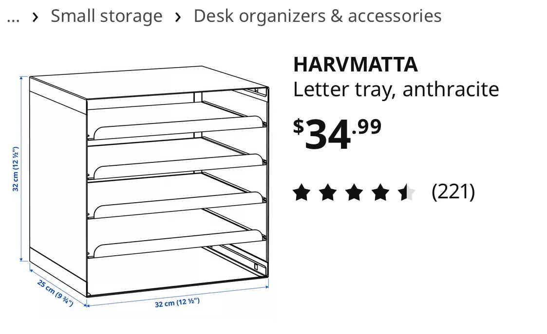 IKEA HARVMATTA Letter Tray - photo 2