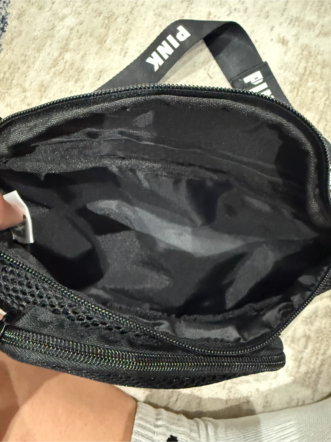 PINK Black Mesh Belt Bag - photo 3