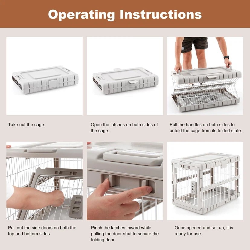 ZOMISIA Collapsible Dog Crate for Large Dogs - photo 4