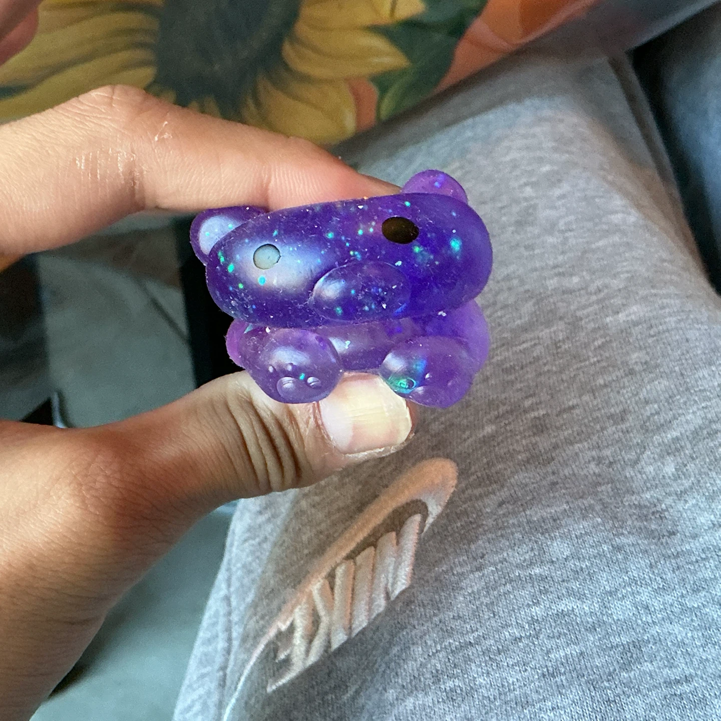 Purple Glitter Bear Squishy Toy